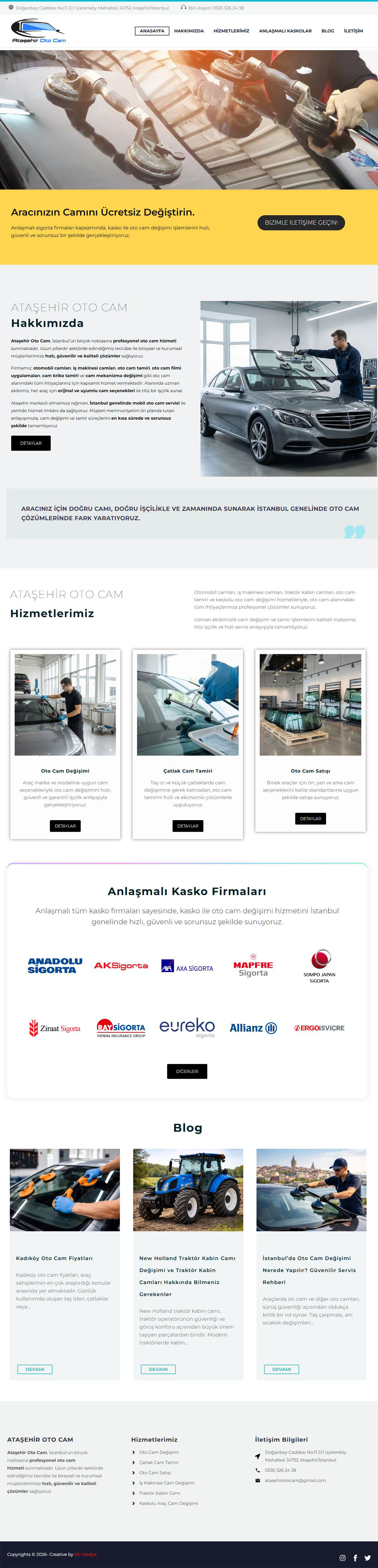 Ataşehir Oto Cam - Web Site